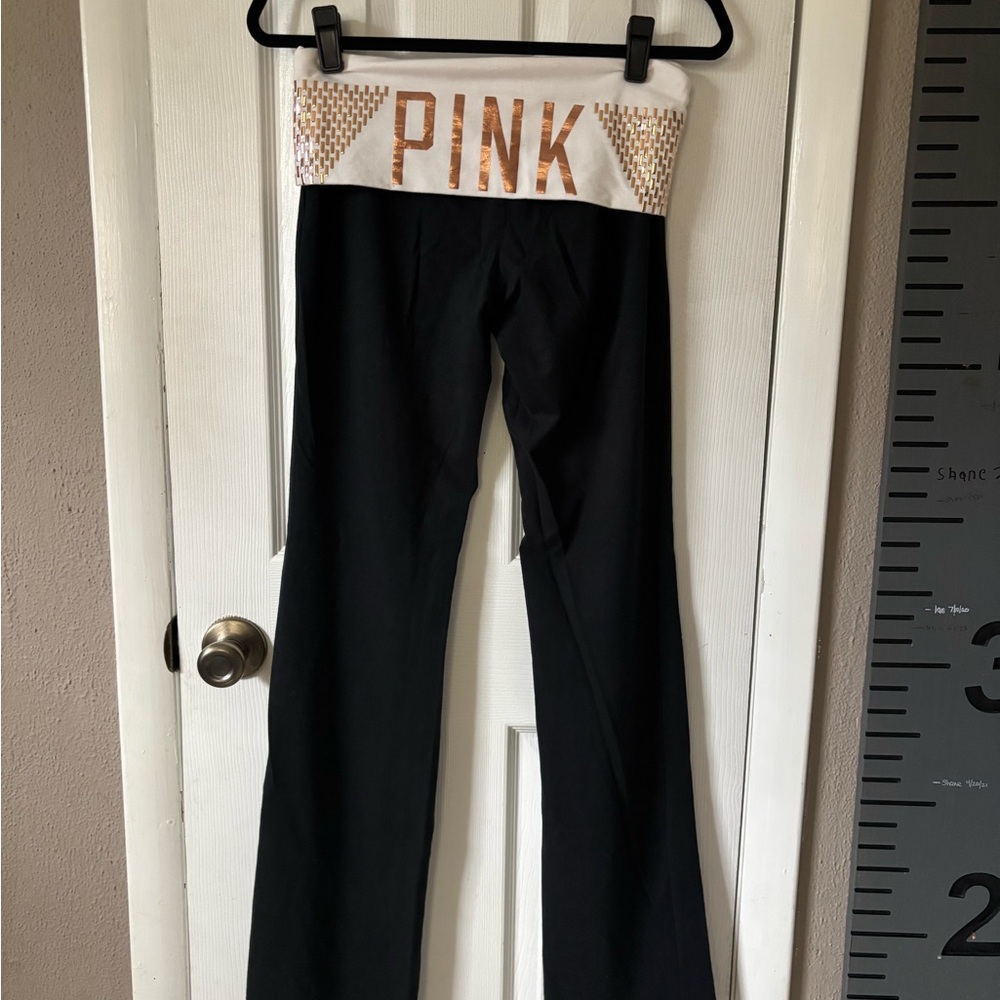 PINK y2k fold over yoga pants size small